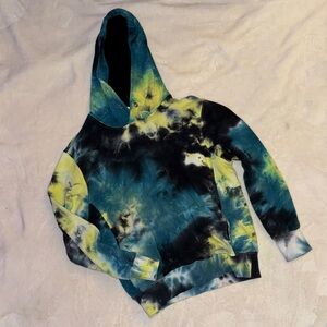Tie-Dye Hoodie in Blue and Yellow